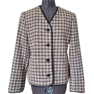 SM Pink Vintage Tweed Blazer Koret Checkered Preppy